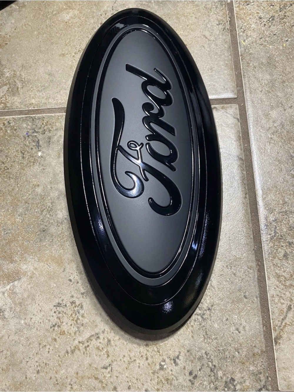 Custom Ford F150 2021-2023 Front Emblem Replacement Matte Black And Gloss Black